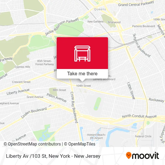 Liberty Av /103 St map
