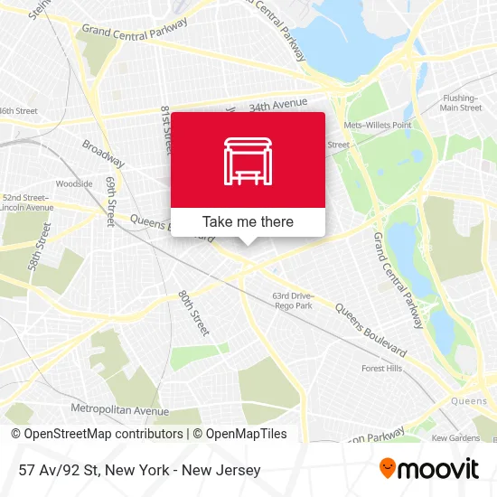 57 Av/92 St map