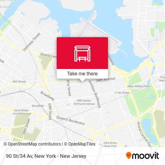 90 St/34 Av map