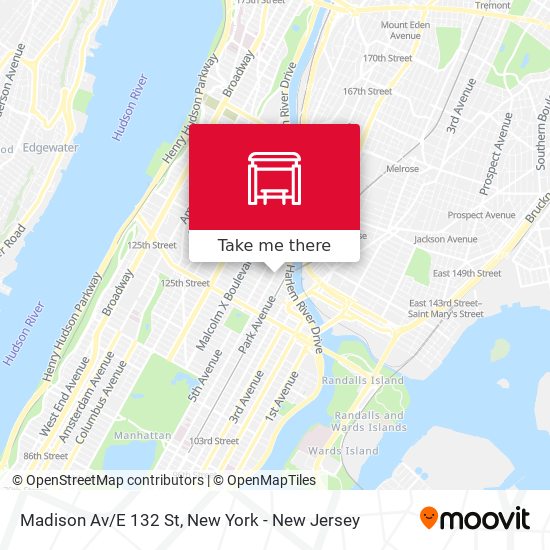 Mapa de Madison Av/E 132 St