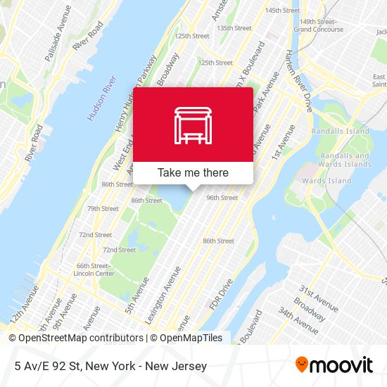5 Av/E 92 St map