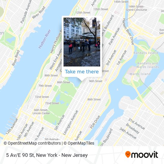5 Av/E 90 St map