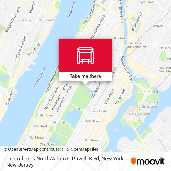 Mapa de Central Park North / Adam C Powell Blvd