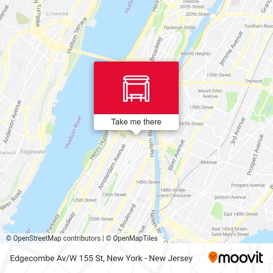 Edgecombe Av/W 155 St map