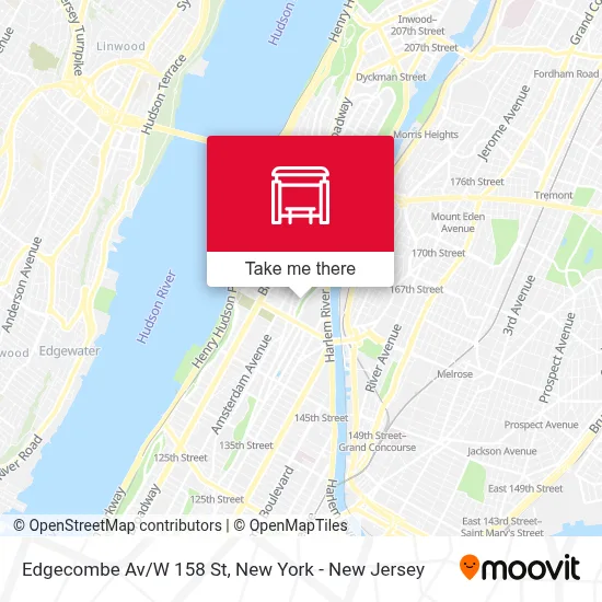 Edgecombe Av/W 158 St map