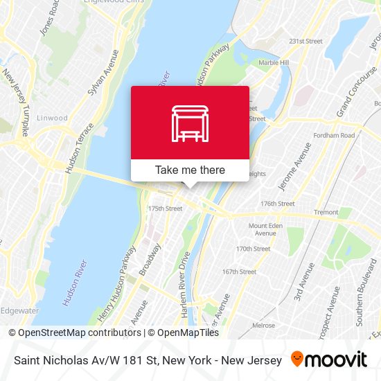 Saint Nicholas Av/W 181 St map