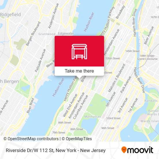 Riverside Dr/W 112 St map