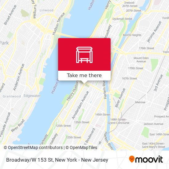 Broadway/W 153 St map