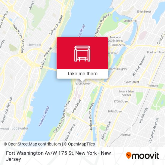 Fort Washington Av/W 175 St map