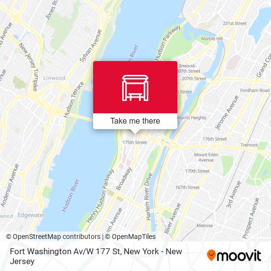 Fort Washington Av/W 177 St map