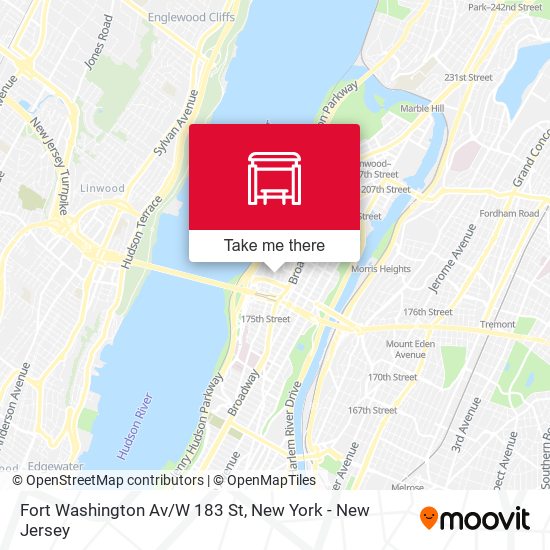 Fort Washington Av/W 183 St map