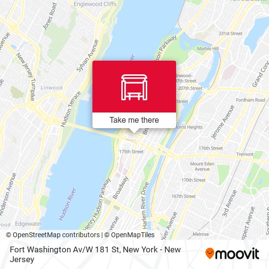 Fort Washington Av/W 181 St map