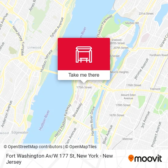 Fort Washington Av/W 177 St map