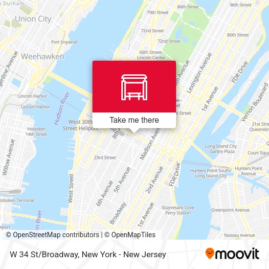 W 34 St/Broadway map