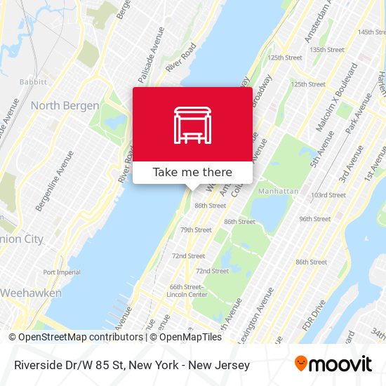 Riverside Dr/W 85 St map