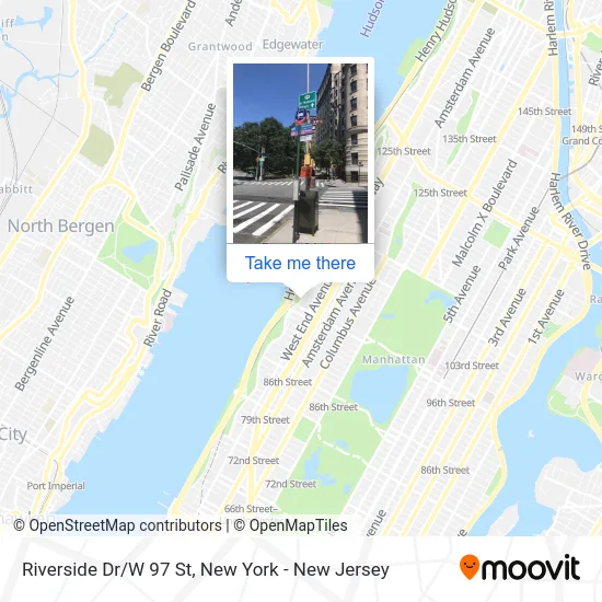 Riverside Dr/W 97 St map