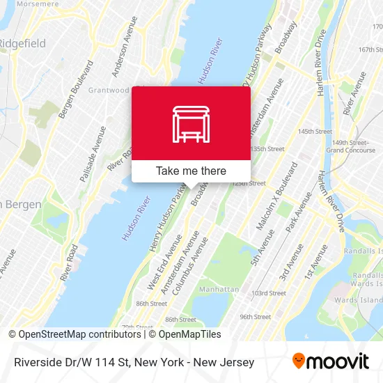 Riverside Dr/W 114 St map