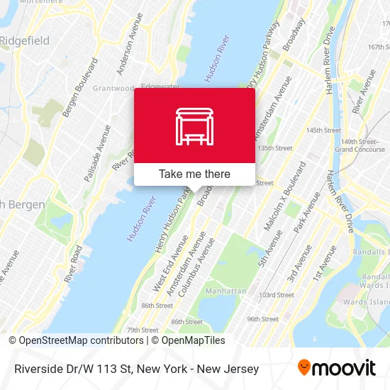 Riverside Dr/W 113 St map