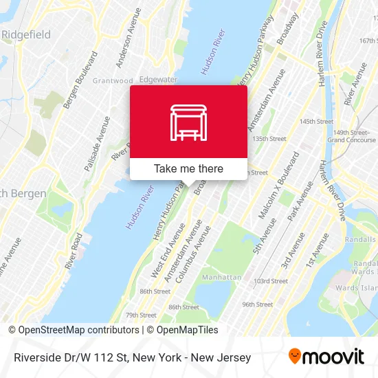 Riverside Dr/W 112 St map