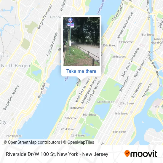 Riverside Dr/W 100 St map