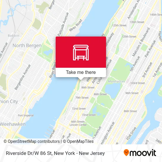 Riverside Dr/W 86 St map
