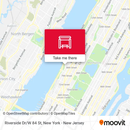 Riverside Dr/W 84 St map