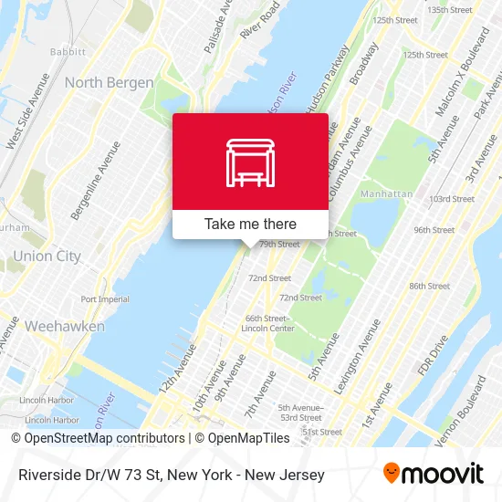 Riverside Dr/W 73 St map