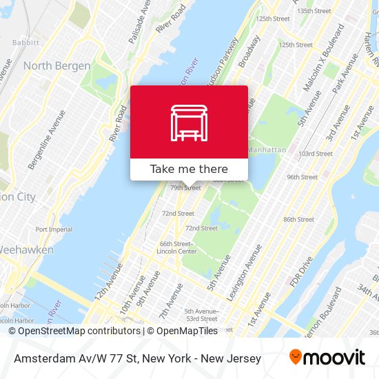 Mapa de Amsterdam Av/W 77 St