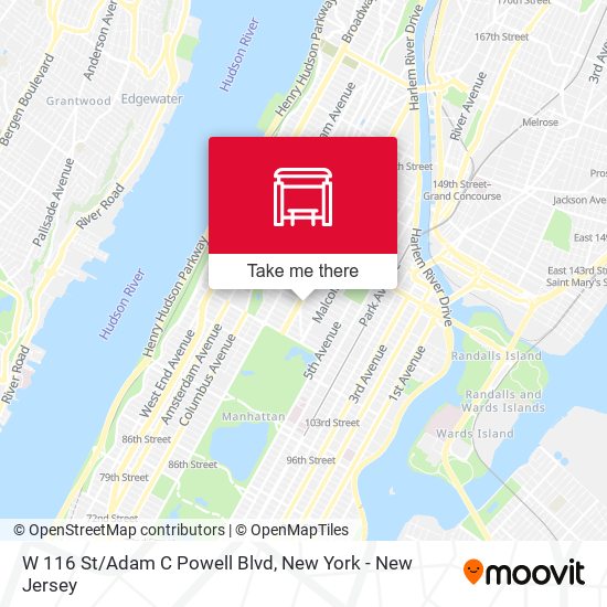 W 116 St/Adam C Powell Blvd map