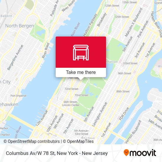 Mapa de Columbus Av/W 78 St