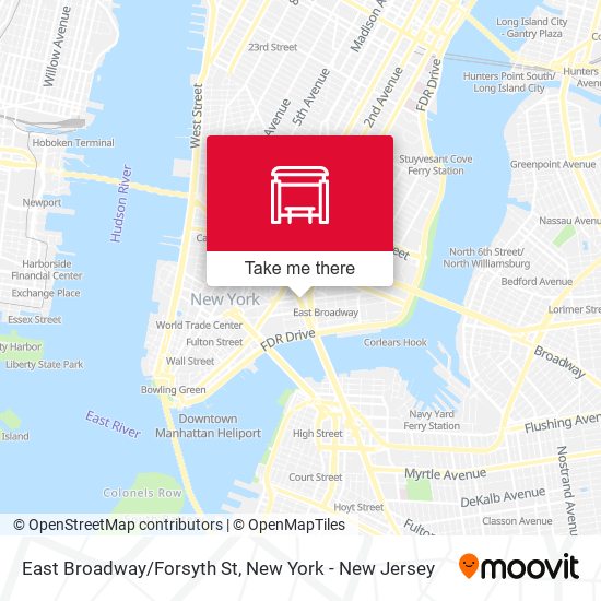 East Broadway/Forsyth St map