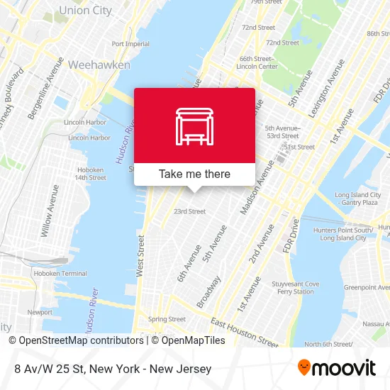 8 Av/W 25 St map