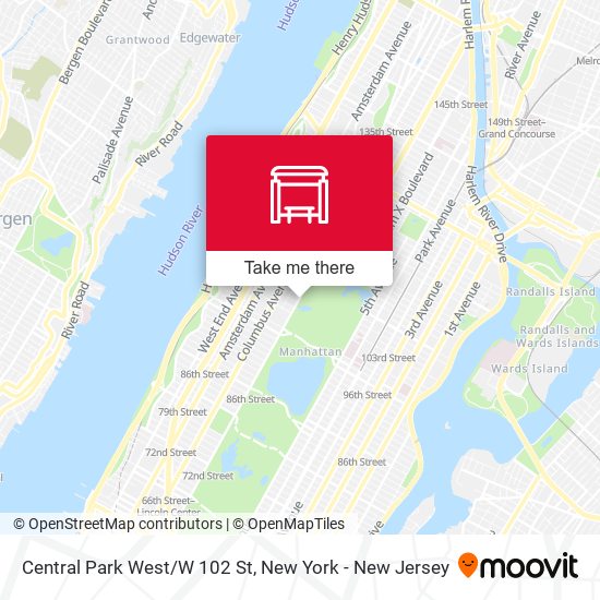 Central Park West/W 102 St map