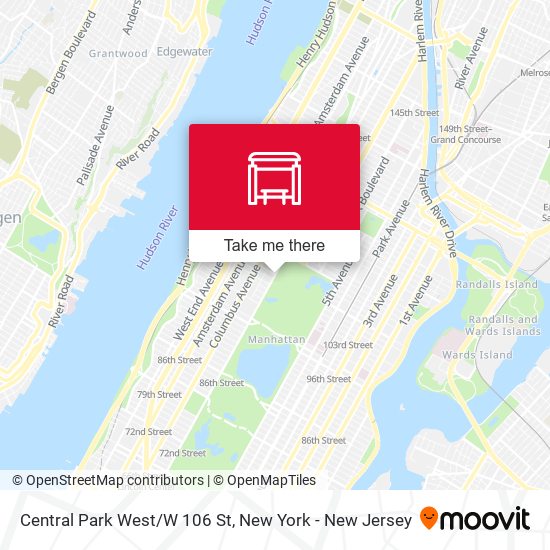 Central Park West/W 106 St map