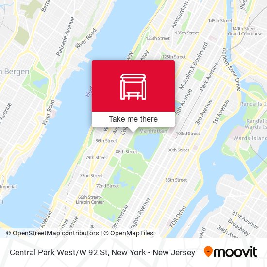 Central Park West/W 92 St map