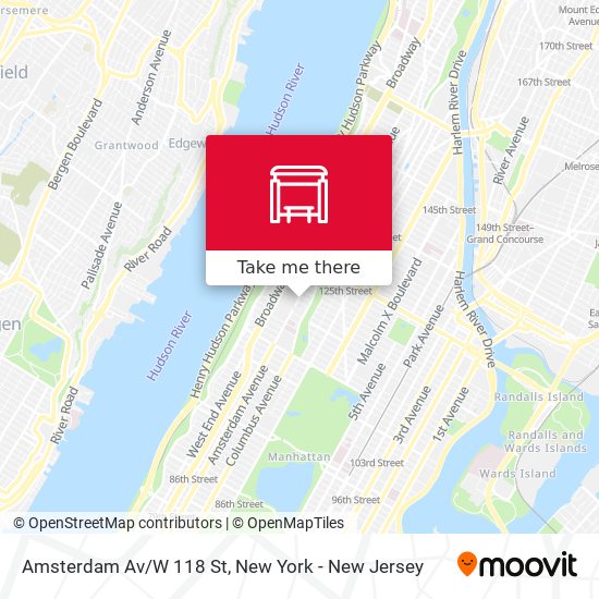 Mapa de Amsterdam Av/W 118 St
