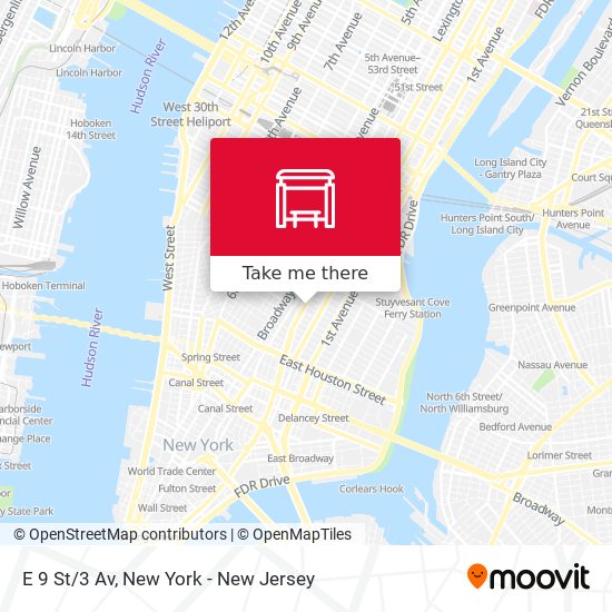 E 9 St/3 Av map