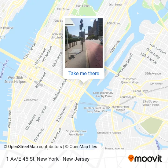 1 Av/E 45 St map