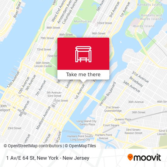 Mapa de 1 Av/E 64 St