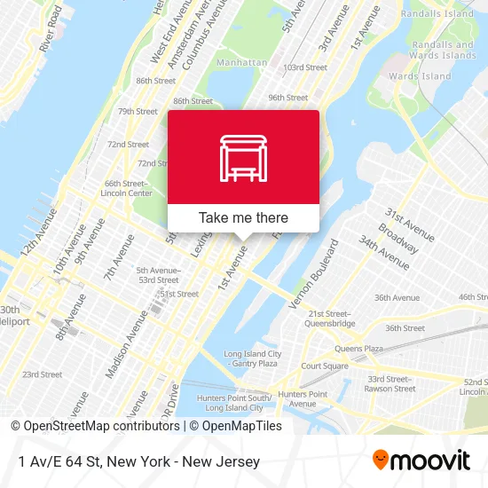 1 Av/E 64 St map