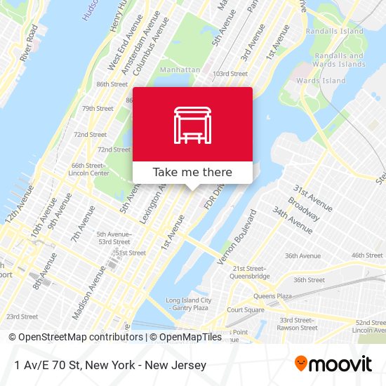 1 Av/E 70 St map