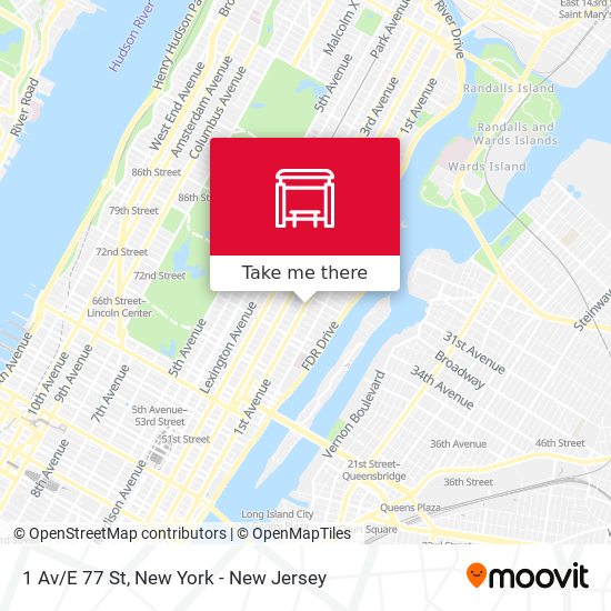 1 Av/E 77 St map