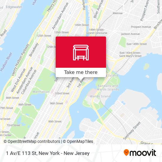 1 Av/E 113 St map