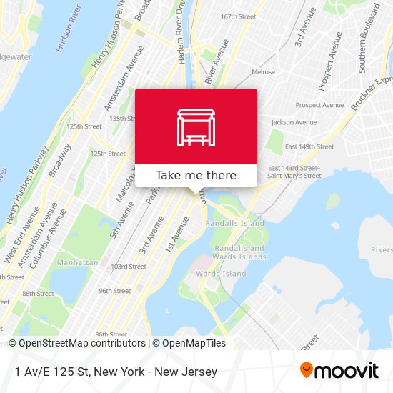 1 Av/E 125 St map