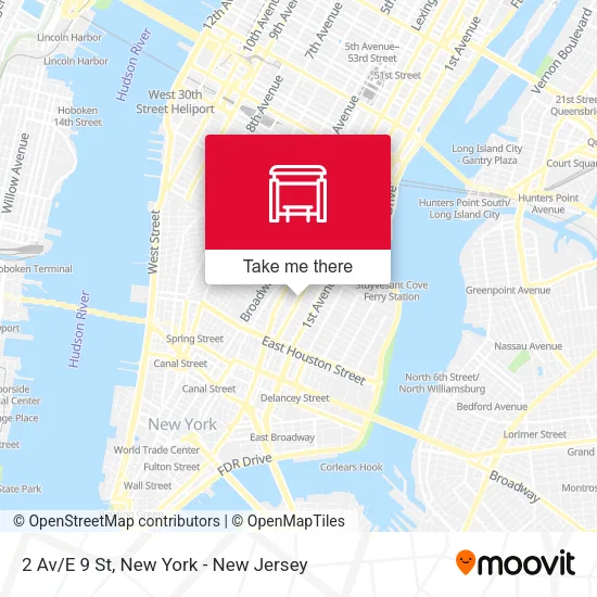 2 Av/E 9 St map