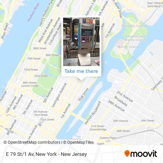 E 79 St/1 Av map
