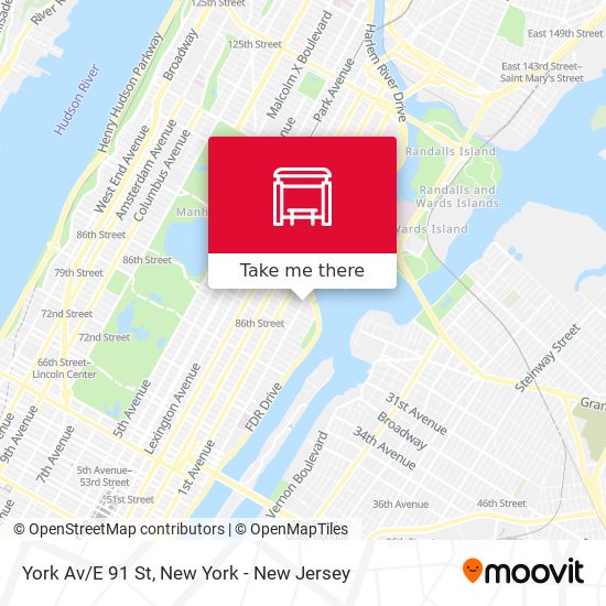 York Av/E 91 St map