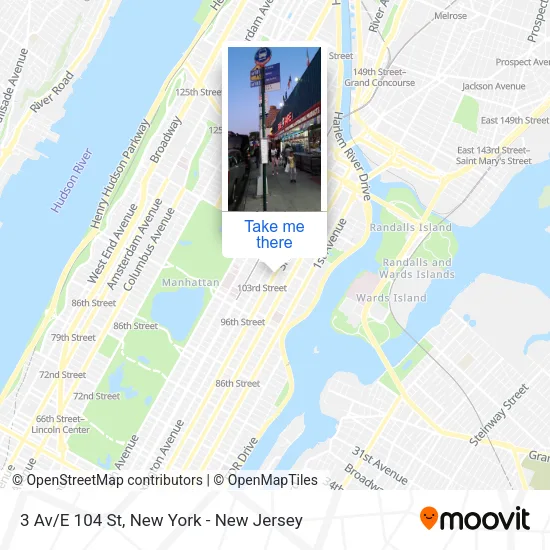 3 Av/E 104 St map