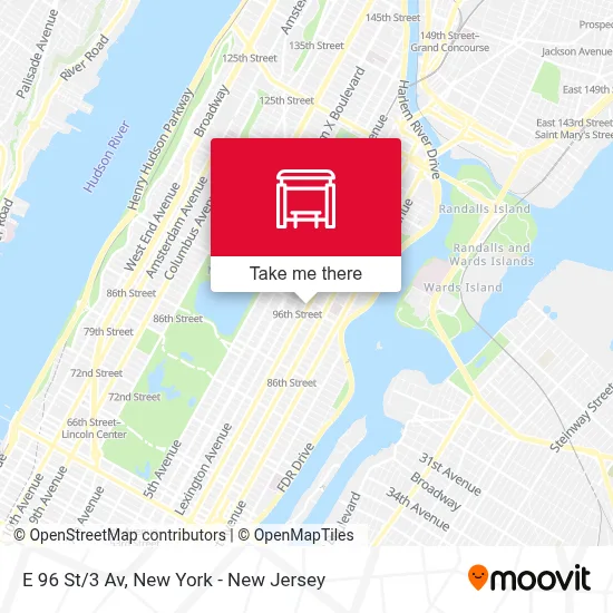 E 96 St/3 Av map