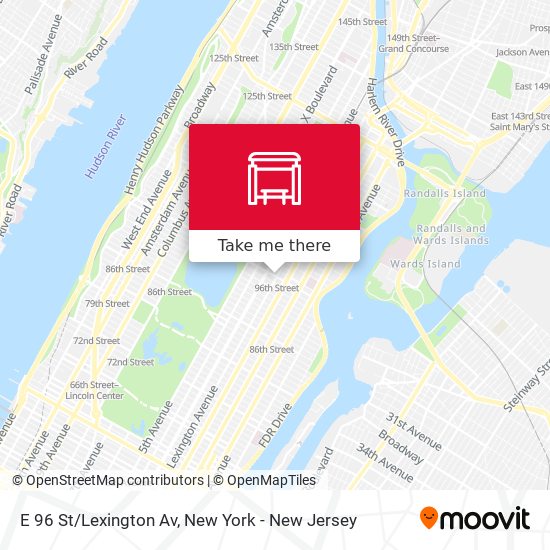 E 96 St/Lexington Av map